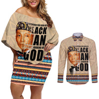 The Most Honorable Elijah Muhammad Couples Matching Off Shoulder Short Dress and Long Sleeve Button Shirts Black Man - Wonder Print Shop