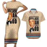 The Most Honorable Elijah Muhammad Couples Matching Short Sleeve Bodycon Dress and Hawaiian Shirt Black Man - Wonder Print Shop