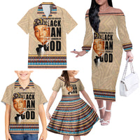 The Most Honorable Elijah Muhammad Family Matching Off Shoulder Long Sleeve Dress and Hawaiian Shirt Black Man - Wonder Print Shop