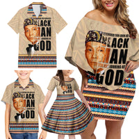 The Most Honorable Elijah Muhammad Family Matching Off Shoulder Short Dress and Hawaiian Shirt Black Man - Wonder Print Shop
