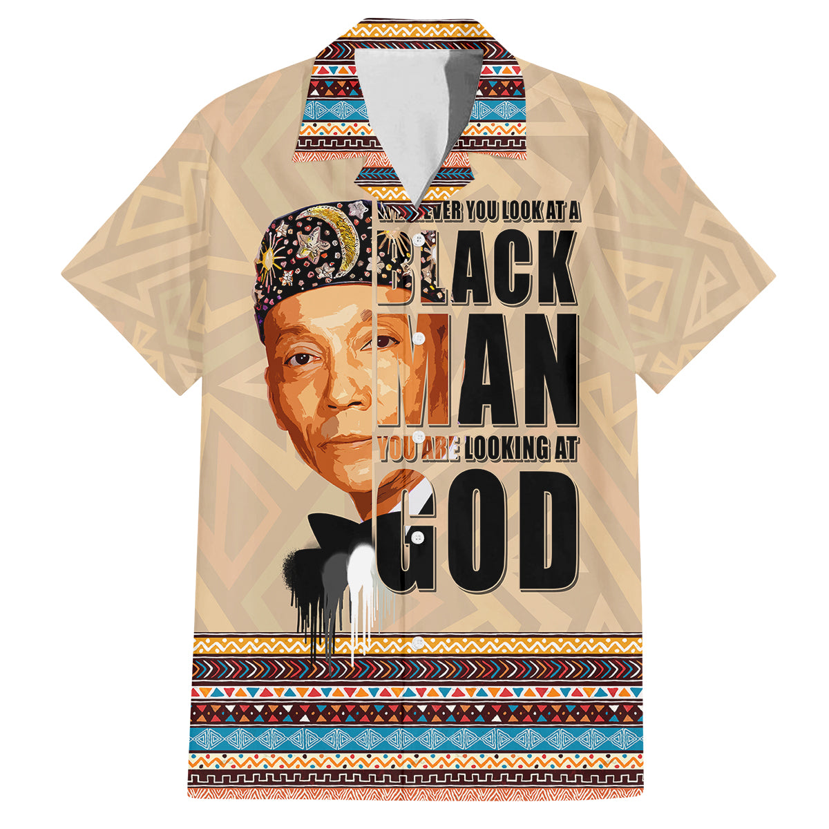 The Most Honorable Elijah Muhammad Family Matching Off Shoulder Short Dress and Hawaiian Shirt Black Man - Wonder Print Shop