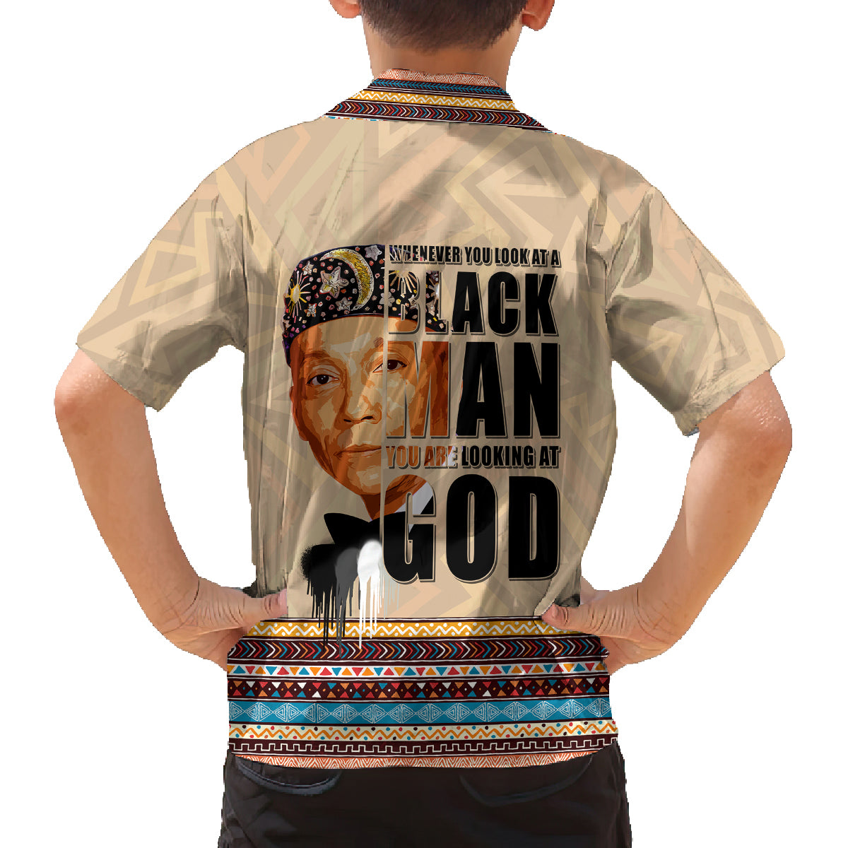 The Most Honorable Elijah Muhammad Family Matching Tank Maxi Dress and Hawaiian Shirt Black Man - Wonder Print Shop