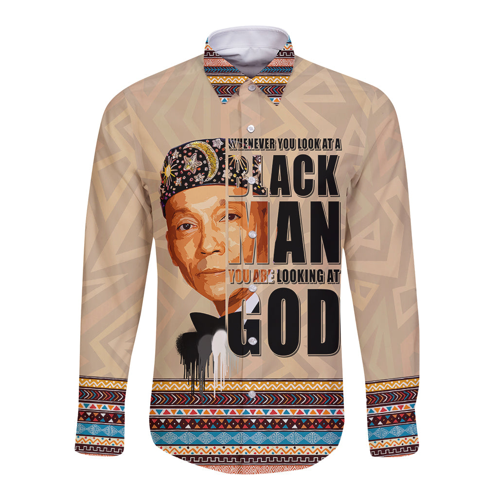 The Most Honorable Elijah Muhammad Long Sleeve Button Shirt Black Man - Wonder Print Shop