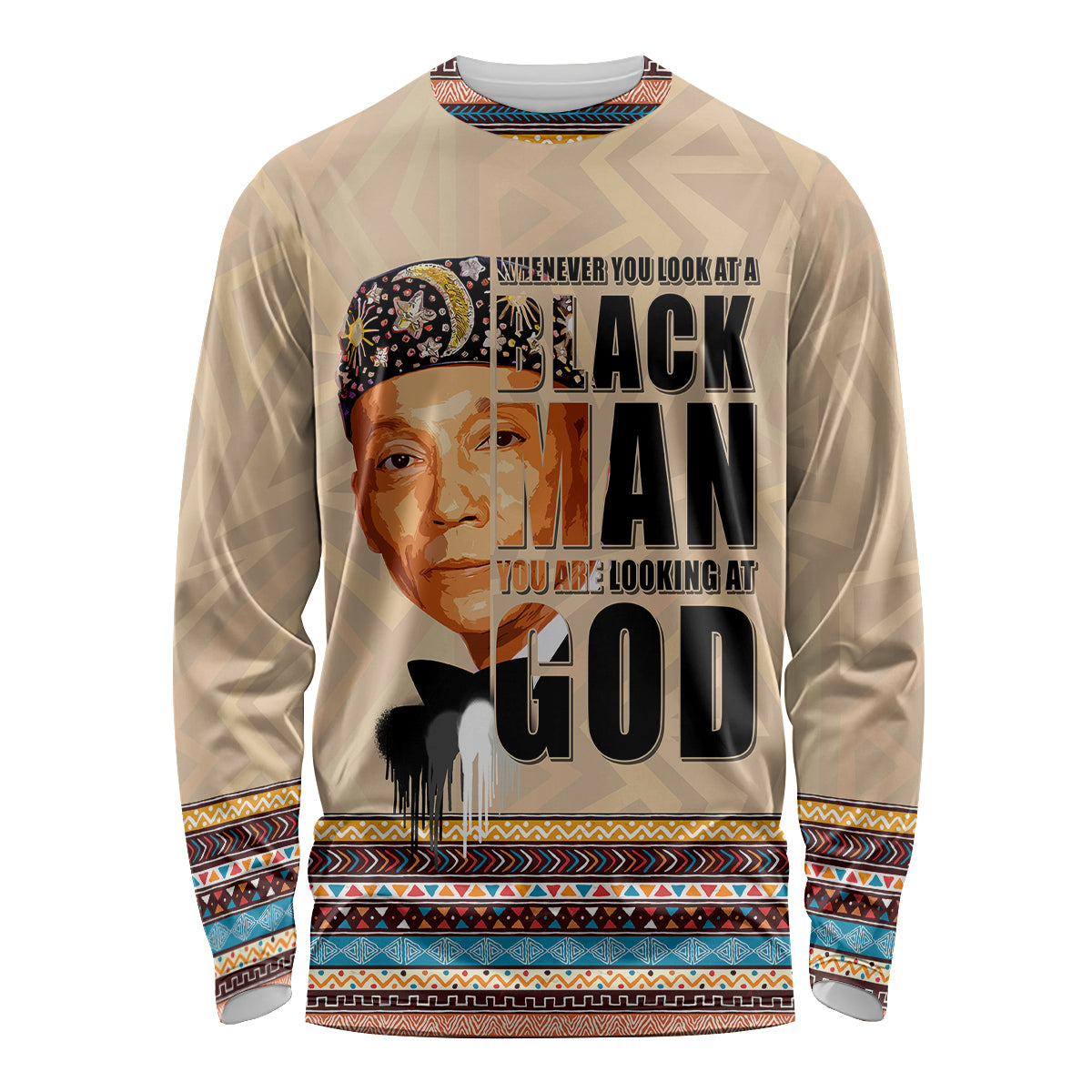 The Most Honorable Elijah Muhammad Long Sleeve Shirt Black Man - Wonder Print Shop