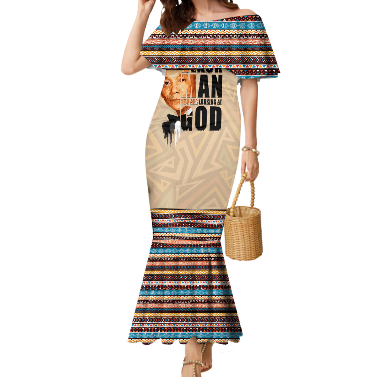 The Most Honorable Elijah Muhammad Mermaid Dress Black Man - Wonder Print Shop