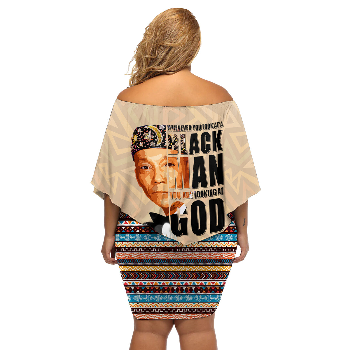 The Most Honorable Elijah Muhammad Off Shoulder Short Dress Black Man - Wonder Print Shop