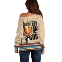The Most Honorable Elijah Muhammad Off Shoulder Sweater Black Man - Wonder Print Shop