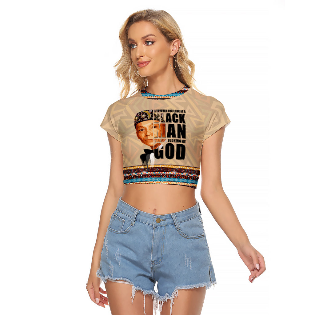 The Most Honorable Elijah Muhammad Raglan Cropped T Shirt Black Man - Wonder Print Shop