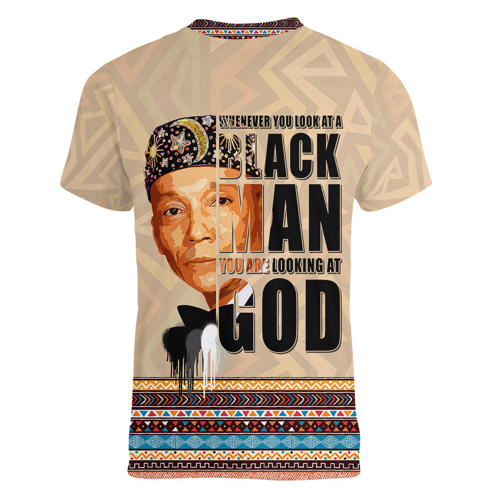 The Most Honorable Elijah Muhammad Women V Neck T Shirt Black Man - Wonder Print Shop