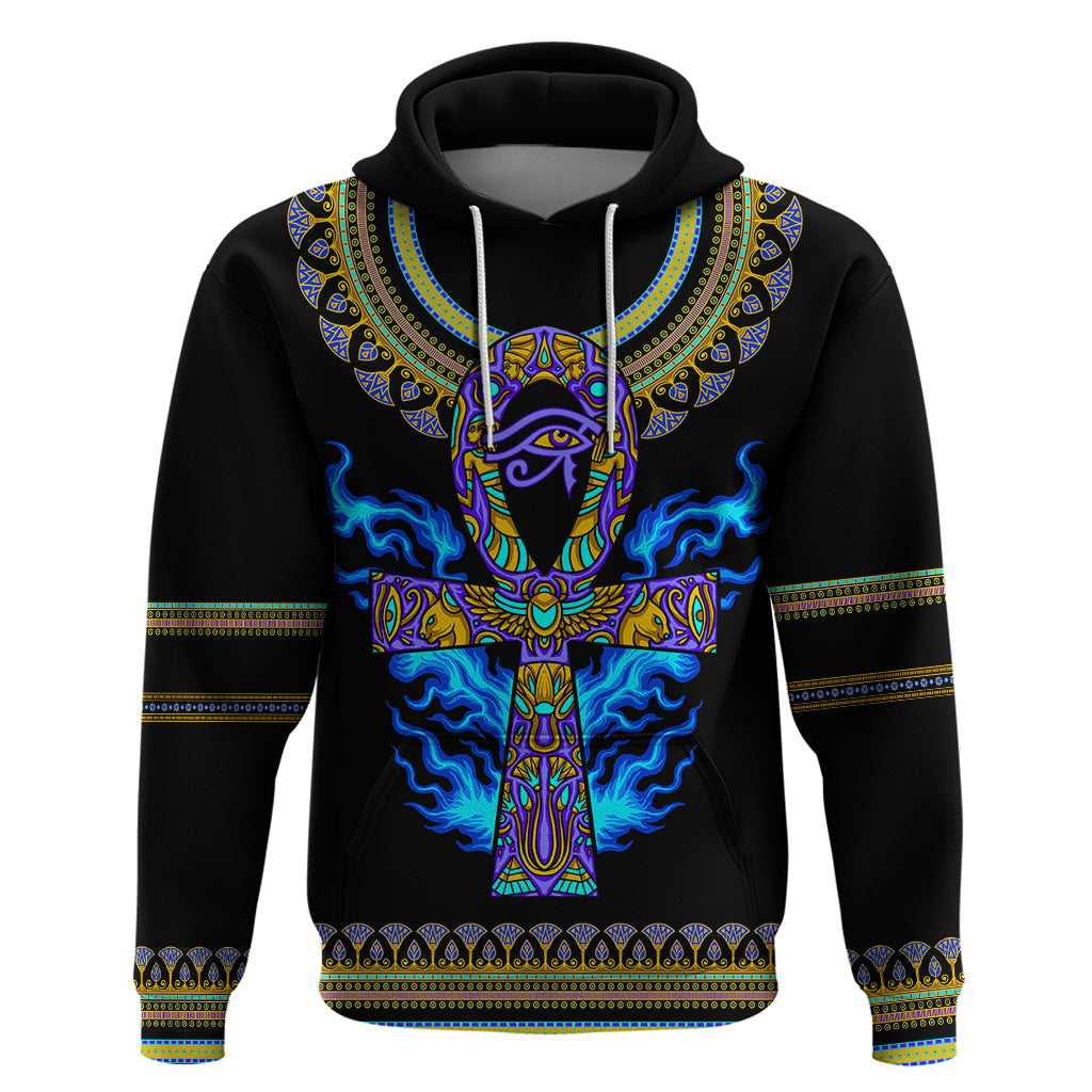 egyptian-ankh-golden-blue-fire-hoodie