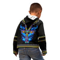 Egyptian Ankh Golden Blue Fire Kid Hoodie - Wonder Print Shop