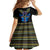 Egyptian Ankh Golden Blue Fire Kid Short Sleeve Dress - Wonder Print Shop