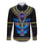 Egyptian Ankh Golden Blue Fire Long Sleeve Button Shirt - Wonder Print Shop