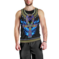 Egyptian Ankh Golden Blue Fire Men Tank Top - Wonder Print Shop