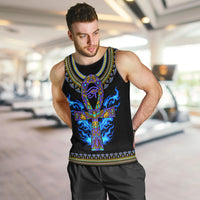 Egyptian Ankh Golden Blue Fire Men Tank Top - Wonder Print Shop