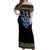 Egyptian Ankh Golden Blue Fire Off Shoulder Maxi Dress - Wonder Print Shop