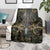 Skull Deer Hunting Camouflage Pattern Blanket Rustic Hunting Metal Mesh Background Art - Wonder Print Shop