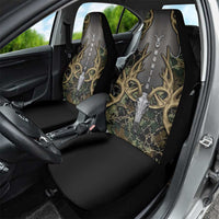 Skull Deer Hunting Camouflage Pattern Car Seat Cover Rustic Hunting Metal Mesh Background Art - Wonder Print Shop