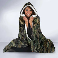 Skull Deer Hunting Camouflage Pattern Hooded Blanket Rustic Hunting Metal Mesh Background Art - Wonder Print Shop