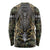 Skull Deer Hunting Camouflage Pattern Long Sleeve Shirt Rustic Hunting Metal Mesh Background Art - Wonder Print Shop