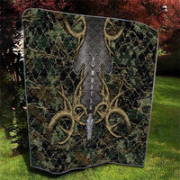 Skull Deer Hunting Camouflage Pattern Quilt Rustic Hunting Metal Mesh Background Art - Wonder Print Shop