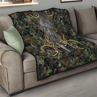 Skull Deer Hunting Camouflage Pattern Quilt Rustic Hunting Metal Mesh Background Art - Wonder Print Shop