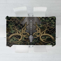 Skull Deer Hunting Camouflage Pattern Tablecloth Rustic Hunting Metal Mesh Background Art - Wonder Print Shop