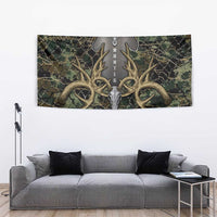 Skull Deer Hunting Camouflage Pattern Tapestry Rustic Hunting Metal Mesh Background Art - Wonder Print Shop