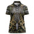 Skull Deer Hunting Camouflage Pattern Women Polo Shirt Rustic Hunting Metal Mesh Background Art - Wonder Print Shop