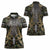 Skull Deer Hunting Camouflage Pattern Women Polo Shirt Rustic Hunting Metal Mesh Background Art - Wonder Print Shop
