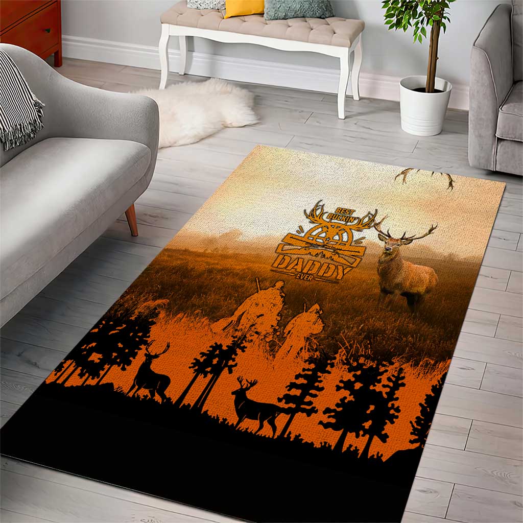 Father And Son Deer Hunting Area Rug Best Buckin Daddy Ever - Wonder Print Shop
