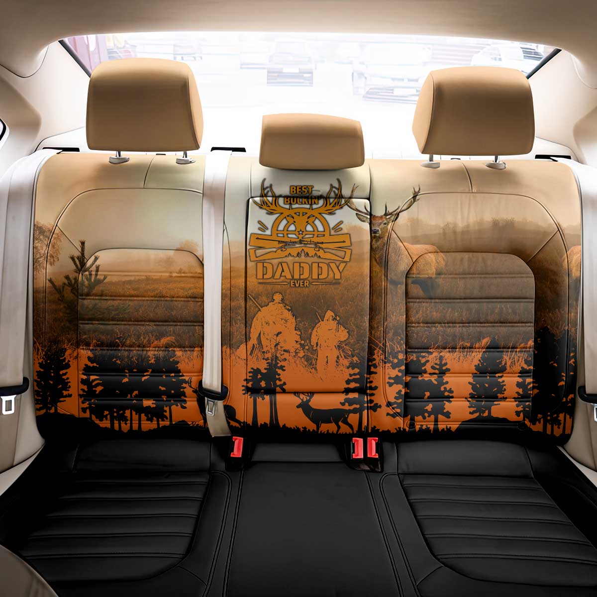 Father And Son Deer Hunting Back Car Seat Cover Best Buckin Daddy Ever - Wonder Print Shop