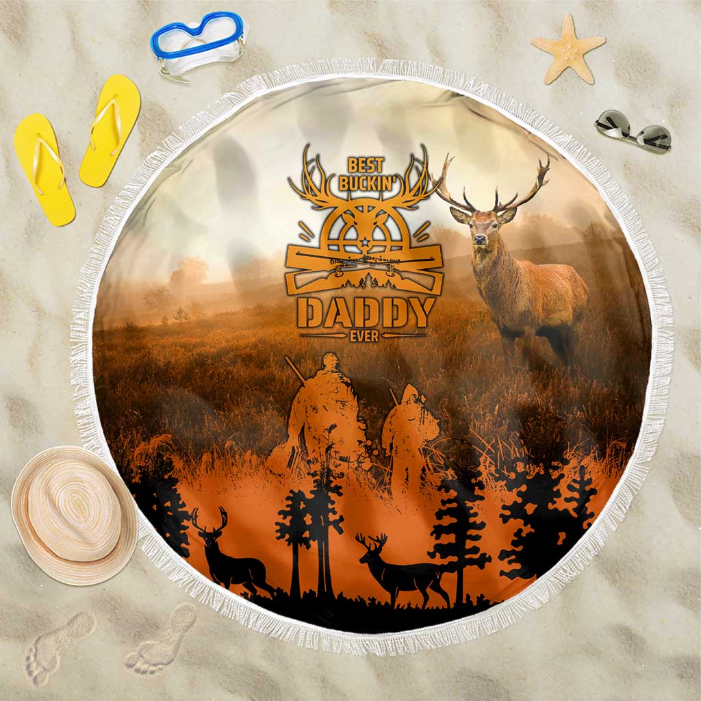 Father And Son Deer Hunting Beach Blanket Best Buckin Daddy Ever - Wonder Print Shop