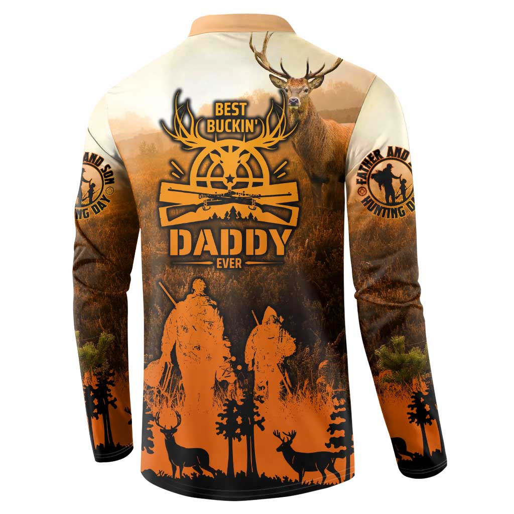 Father And Son Deer Hunting Button Sweatshirt Best Buckin Daddy Ever - Wonder Print Shop