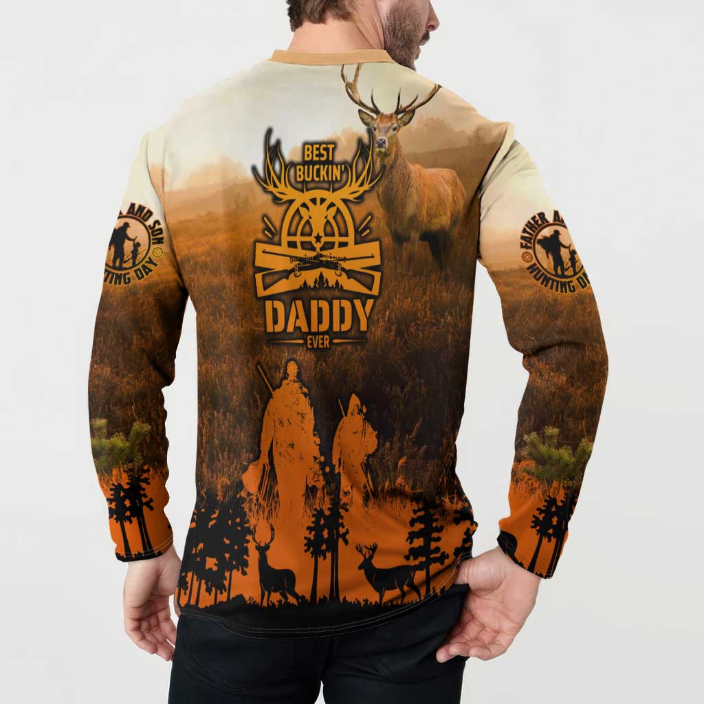 Father And Son Deer Hunting Button Sweatshirt Best Buckin Daddy Ever - Wonder Print Shop