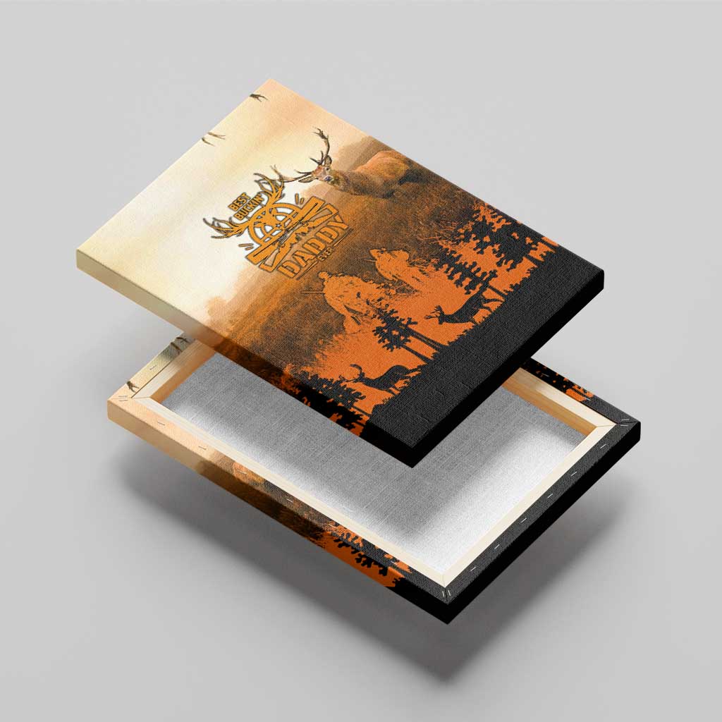 Father And Son Deer Hunting Canvas Wall Art Best Buckin Daddy Ever - Wonder Print Shop