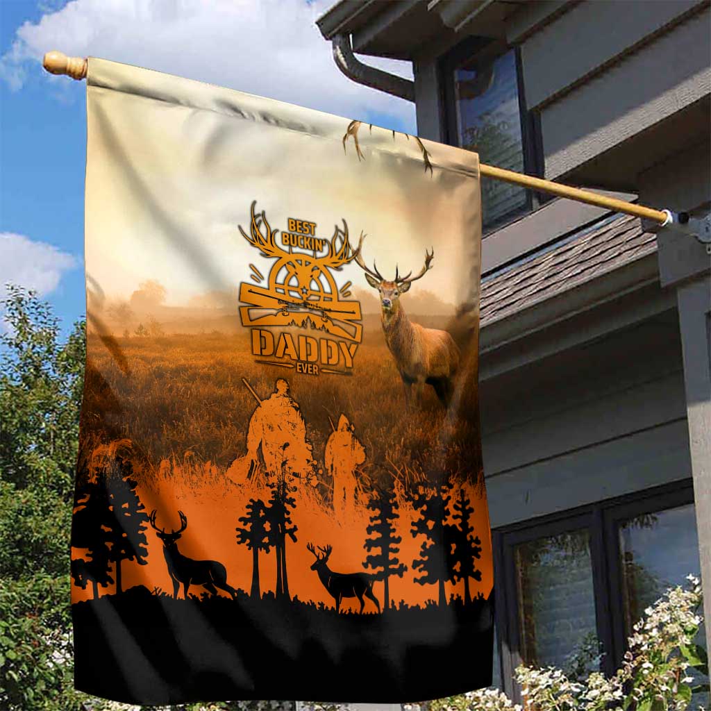 Father And Son Deer Hunting Garden Flag Best Buckin Daddy Ever - Wonder Print Shop