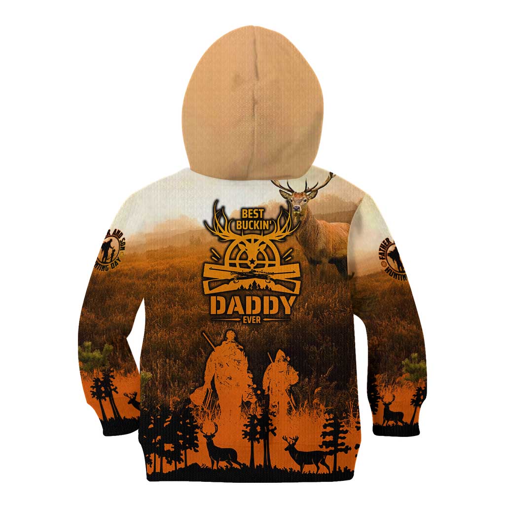 Father And Son Deer Hunting Kid Hoodie Best Buckin Daddy Ever - Wonder Print Shop