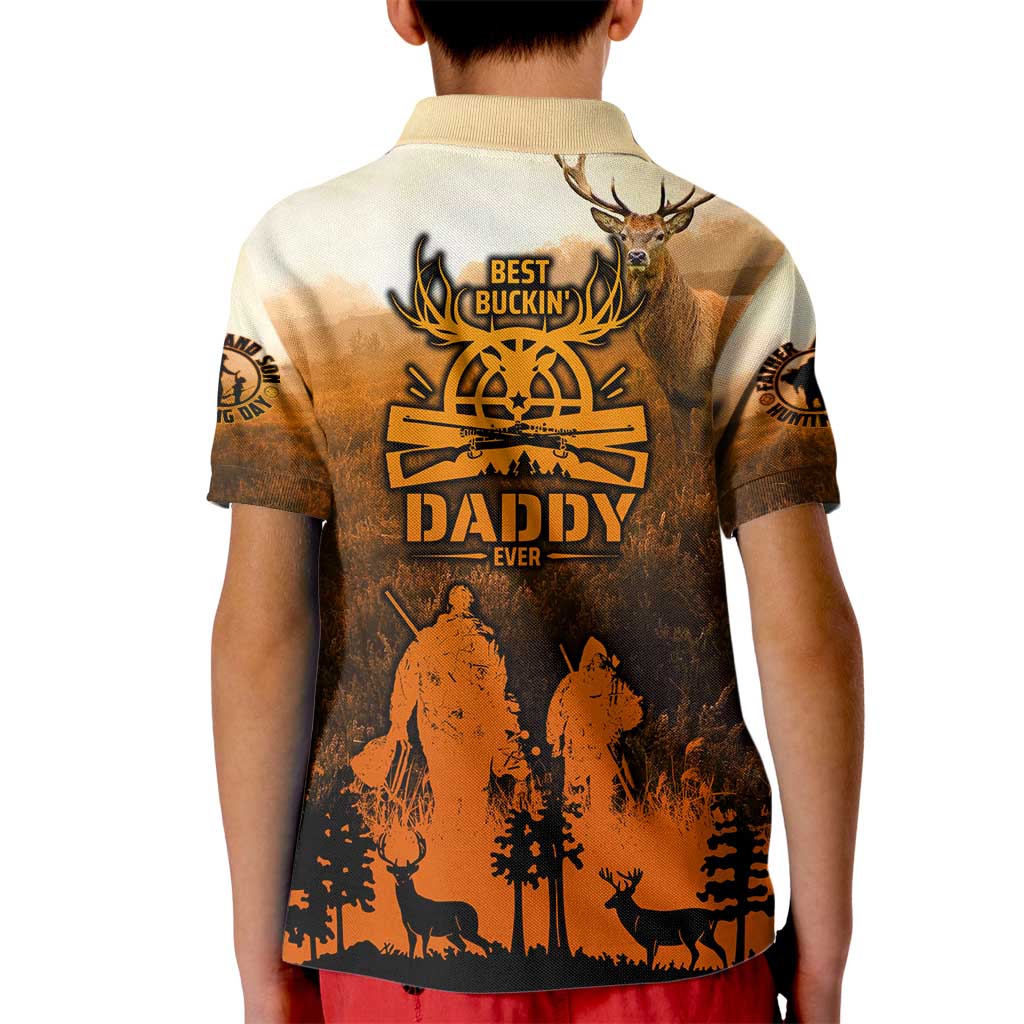 Father And Son Deer Hunting Kid Polo Shirt Best Buckin Daddy Ever - Wonder Print Shop