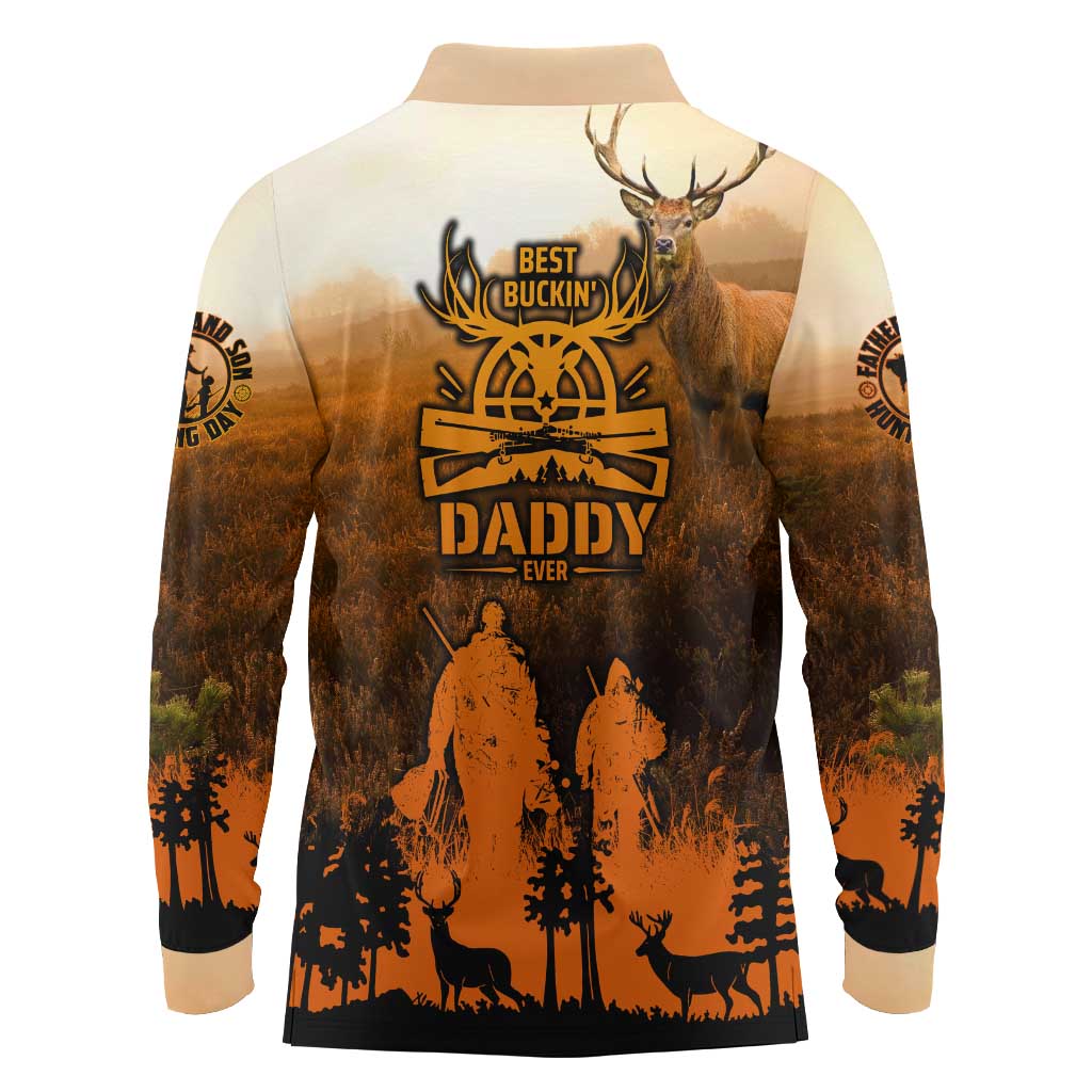 Father And Son Deer Hunting Long Sleeve Polo Shirt Best Buckin Daddy Ever - Wonder Print Shop