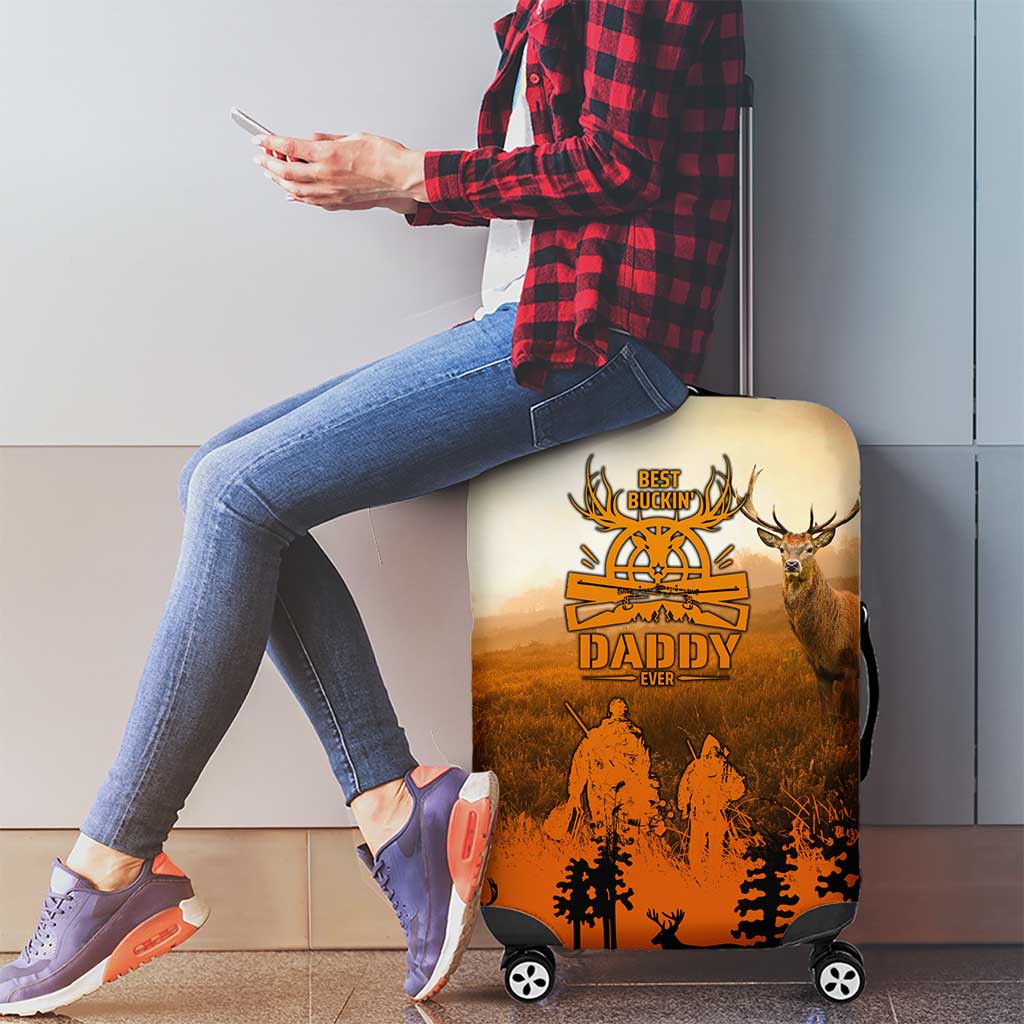 Father And Son Deer Hunting Luggage Cover Best Buckin Daddy Ever - Wonder Print Shop