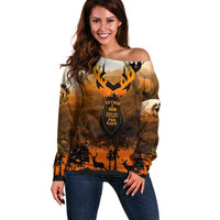 Father And Son Deer Hunting Off Shoulder Sweater Best Buckin Daddy Ever - Wonder Print Shop