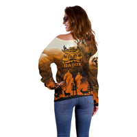 Father And Son Deer Hunting Off Shoulder Sweater Best Buckin Daddy Ever - Wonder Print Shop