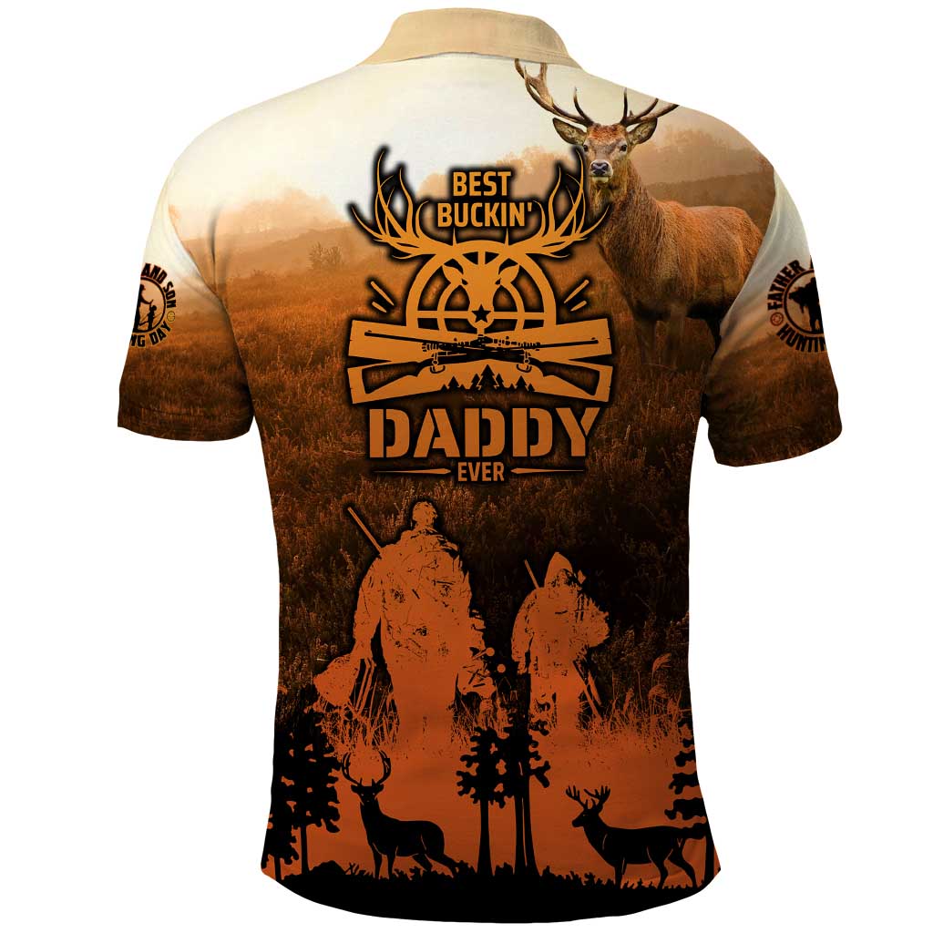 Father And Son Deer Hunting Polo Shirt Best Buckin Daddy Ever - Wonder Print Shop