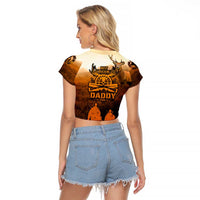 Father And Son Deer Hunting Raglan Cropped T Shirt Best Buckin Daddy Ever - Wonder Print Shop