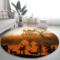 Father And Son Deer Hunting Round Carpet Best Buckin Daddy Ever - Wonder Print Shop