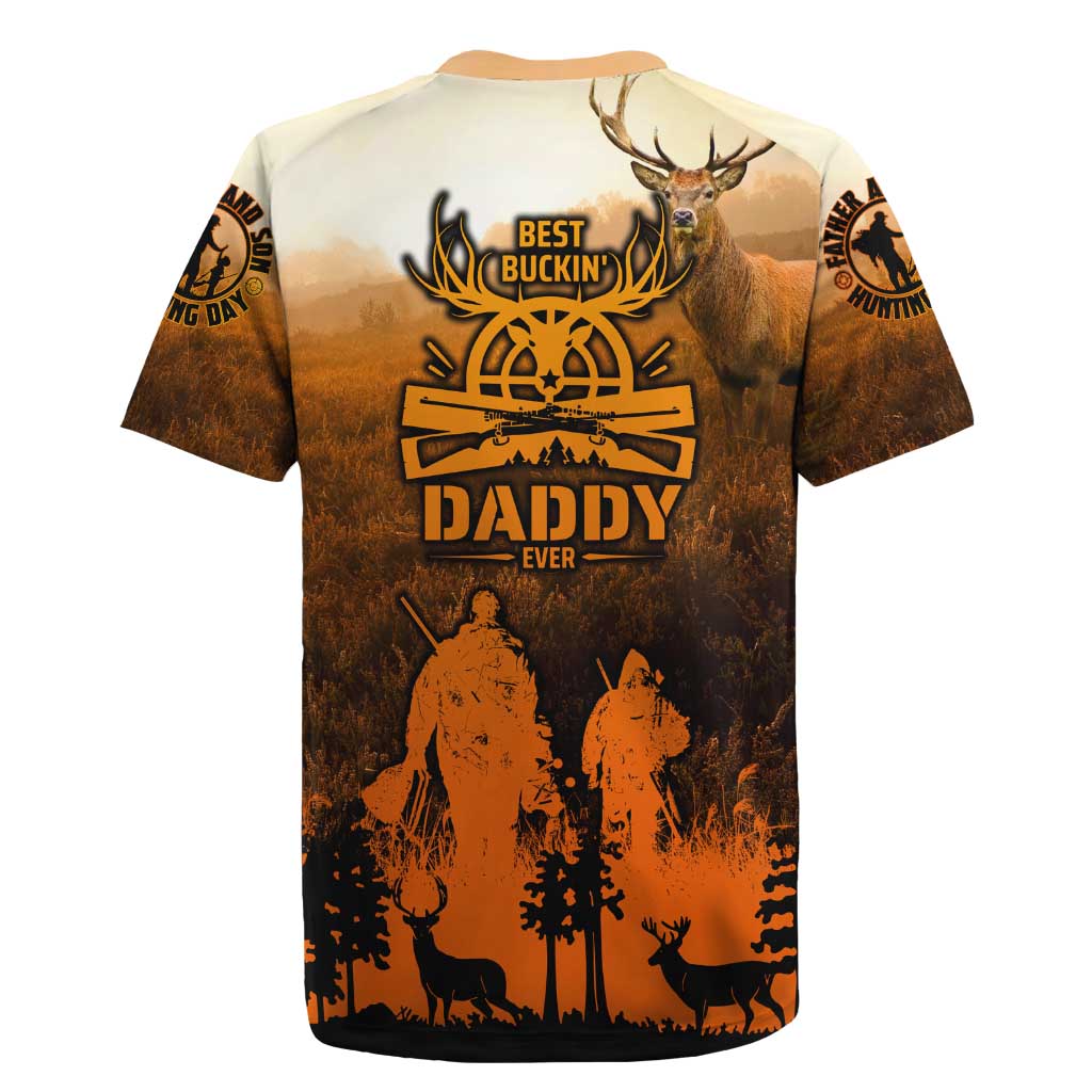 Father And Son Deer Hunting Rugby Jersey Best Buckin Daddy Ever - Wonder Print Shop