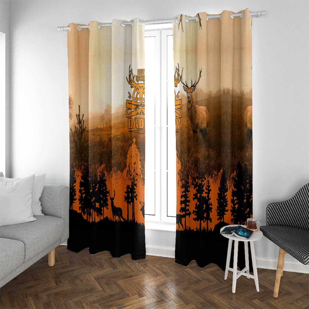 Father And Son Deer Hunting Window Curtain Best Buckin Daddy Ever - Wonder Print Shop
