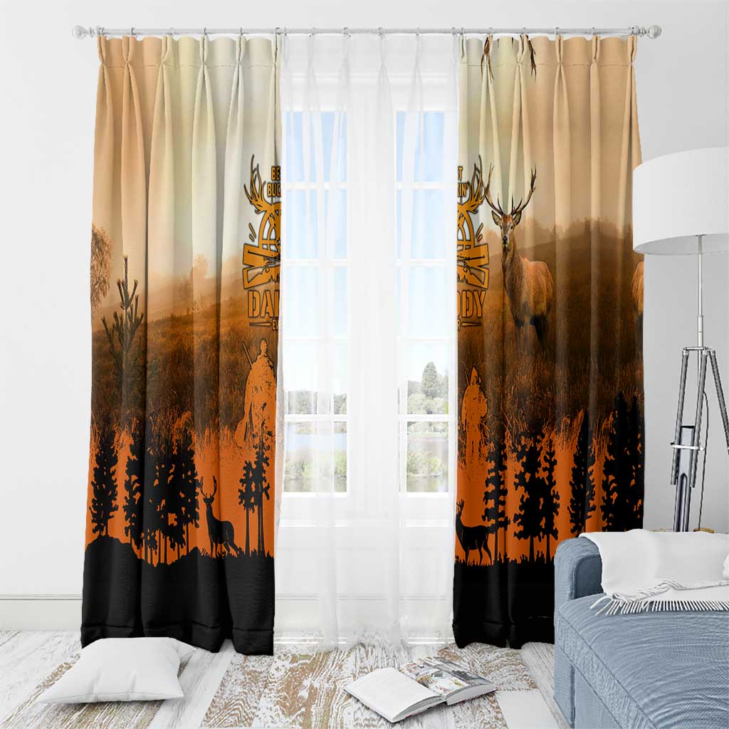 Father And Son Deer Hunting Window Curtain Best Buckin Daddy Ever - Wonder Print Shop
