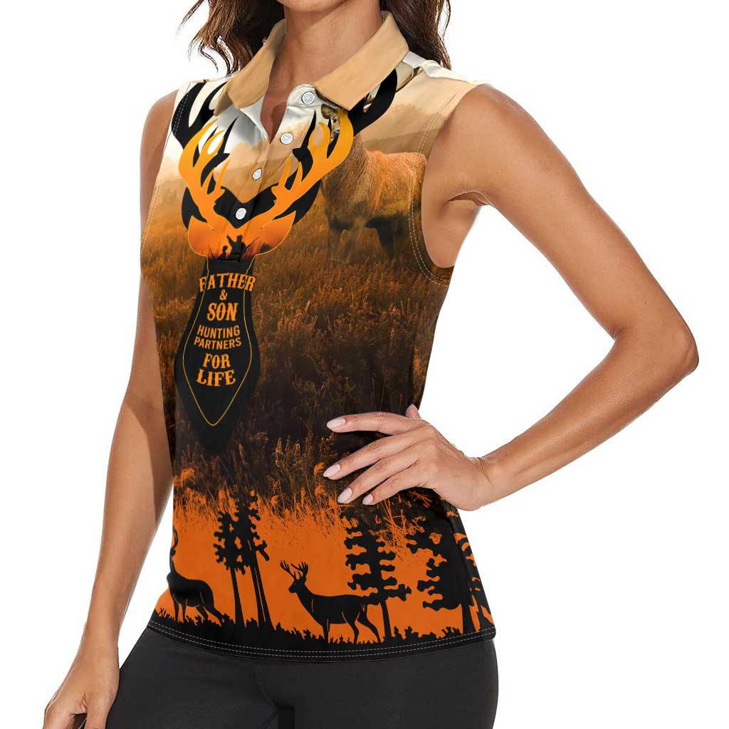 Father And Son Deer Hunting Women Sleeveless Polo Shirt Best Buckin Daddy Ever - Wonder Print Shop